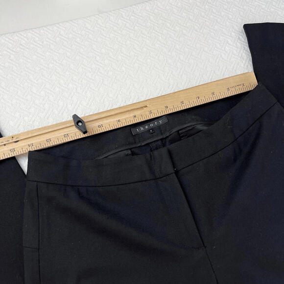 Theory Women's Size 4 Black Wool Ponte Ankle Dress Pants Trousers Workwear - Picture 2 of 15